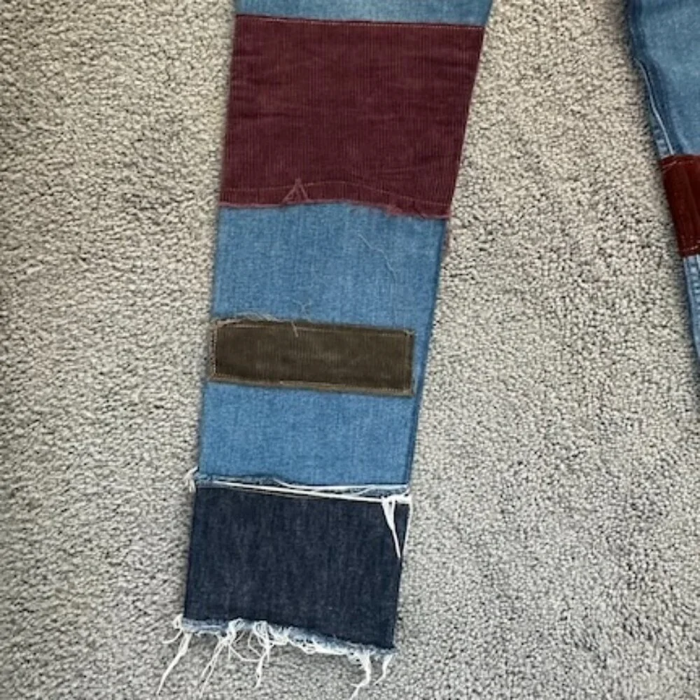 Levi's 511 Patchwork Jeans Professionally Crafted 33 x 32 - Classic 80s Skater